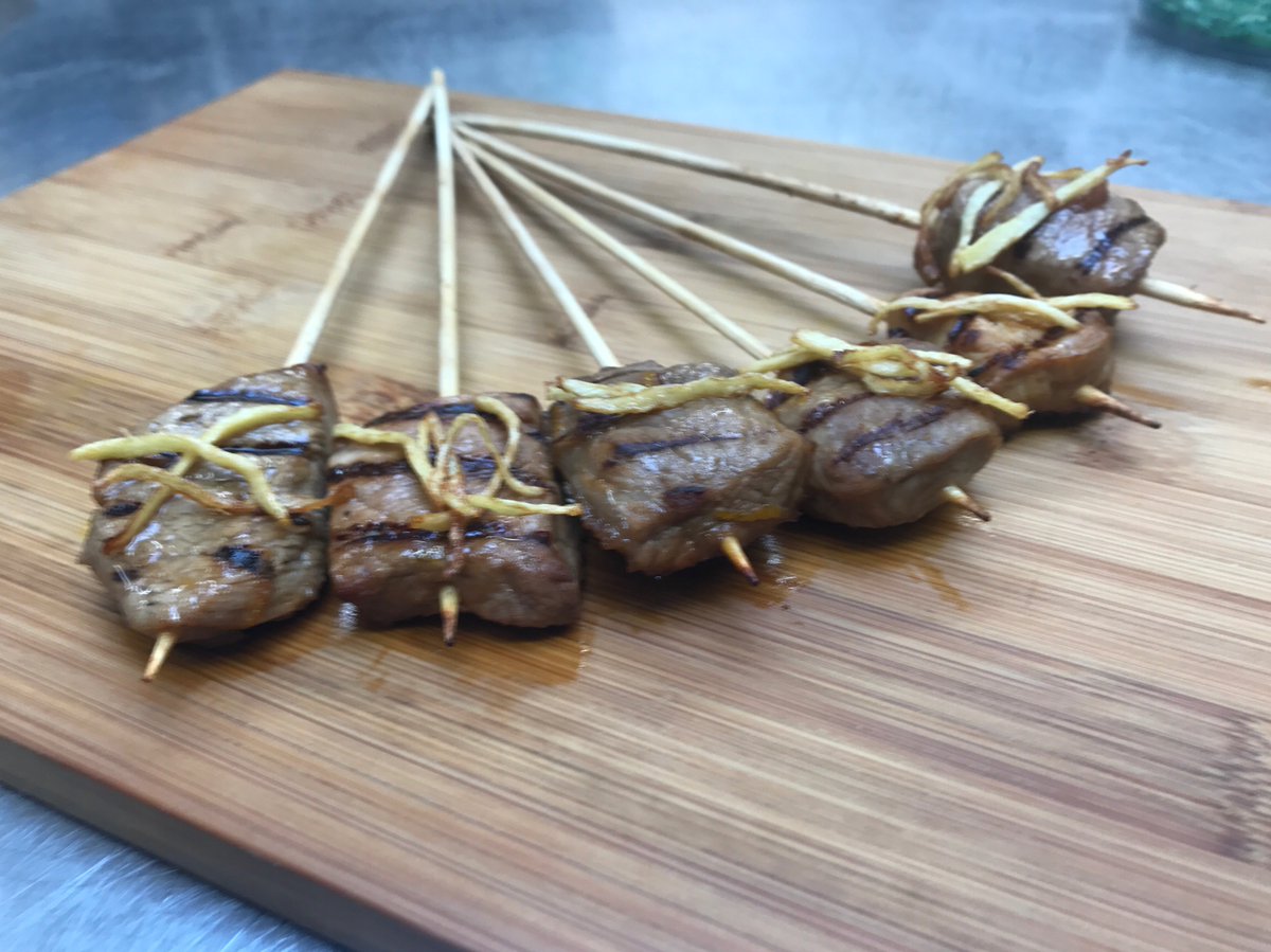 Ginger Orange Pork Skewers #canapes #catering