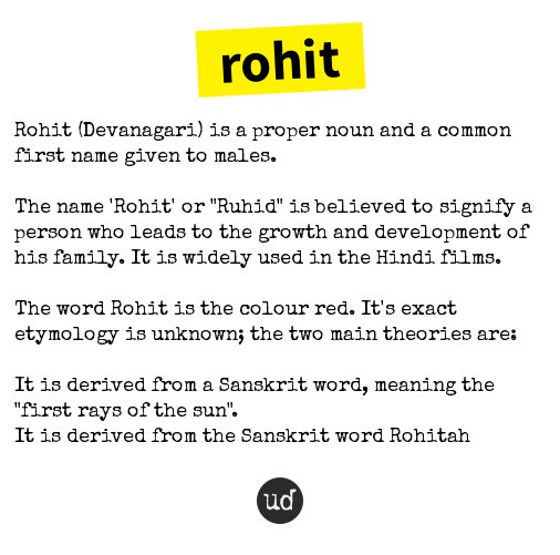 تويتر Urban Dictionary على تويتر Pihu647 Rohit Rohit Devanagari Is A Proper Noun And A Common First Name Giv T Co E69wyr584k T Co Wu11yfkxbr