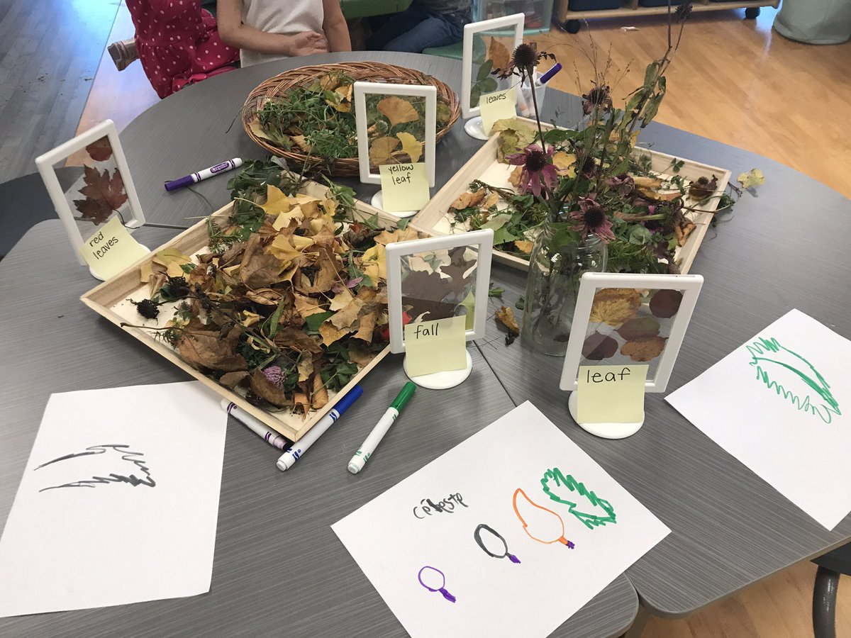 ms_lamanna's tweet photo. Our learning today! #magneticletters #potatostamping #linedesigns #leafinquiry #STEM #i๐kindergarten @PFS_YCDSB https://t.co/2E7PkT6WV2