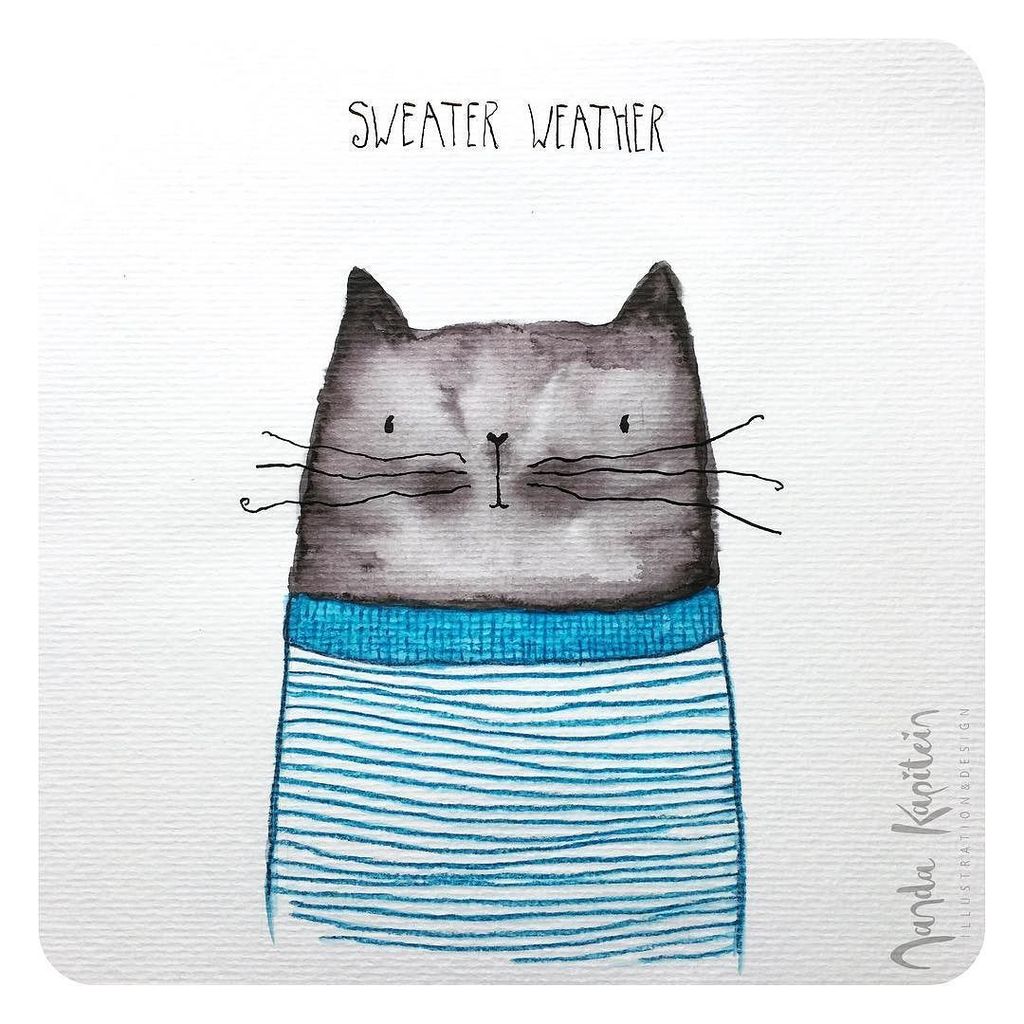 NandaKapitein's tweet photo. Sweater weather is coming Although today we had some gorgeous weather.  #kapiteinillustrations #inktober2017 #cats… https://t.co/B2h1RUJIRL https://t.co/n1HmwPwpVJ