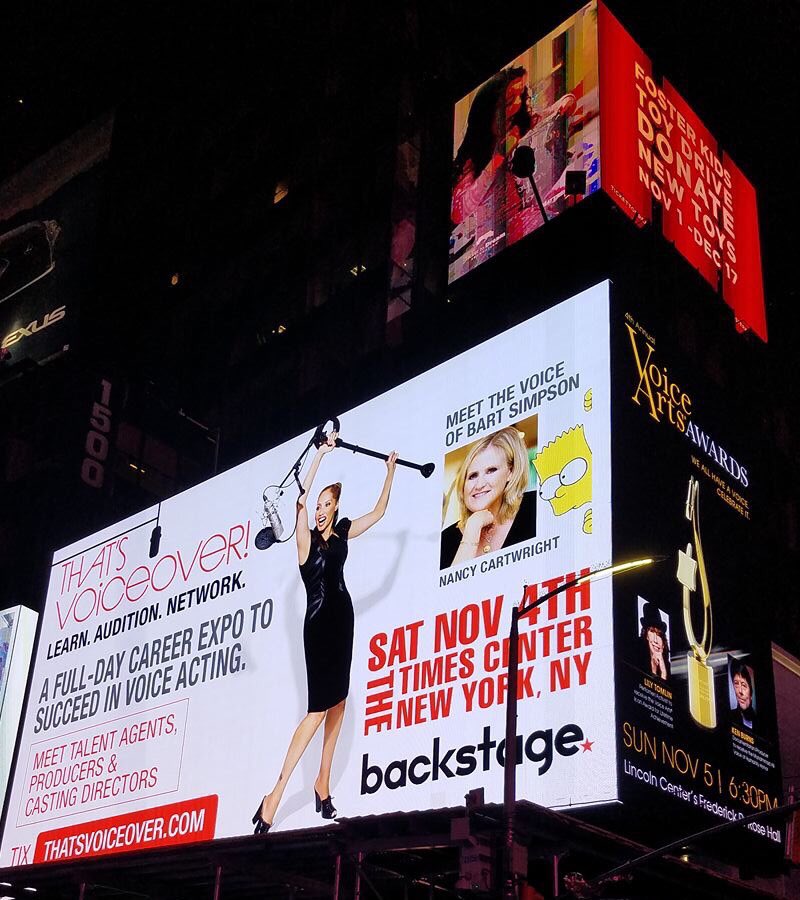 nancycartwright's tweet image. Well you know you’ve “made it” when... 

Awesome billboard for @Backstage in Times Square!!