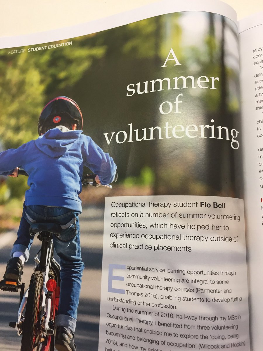 SusieWilsonOT's tweet photo. Great article by @FlipFlopFlo5 @OTCumbria MSc student in OT news this month @CumbriaUni @CumbriaOT https://t.co/aRaUM5TouX