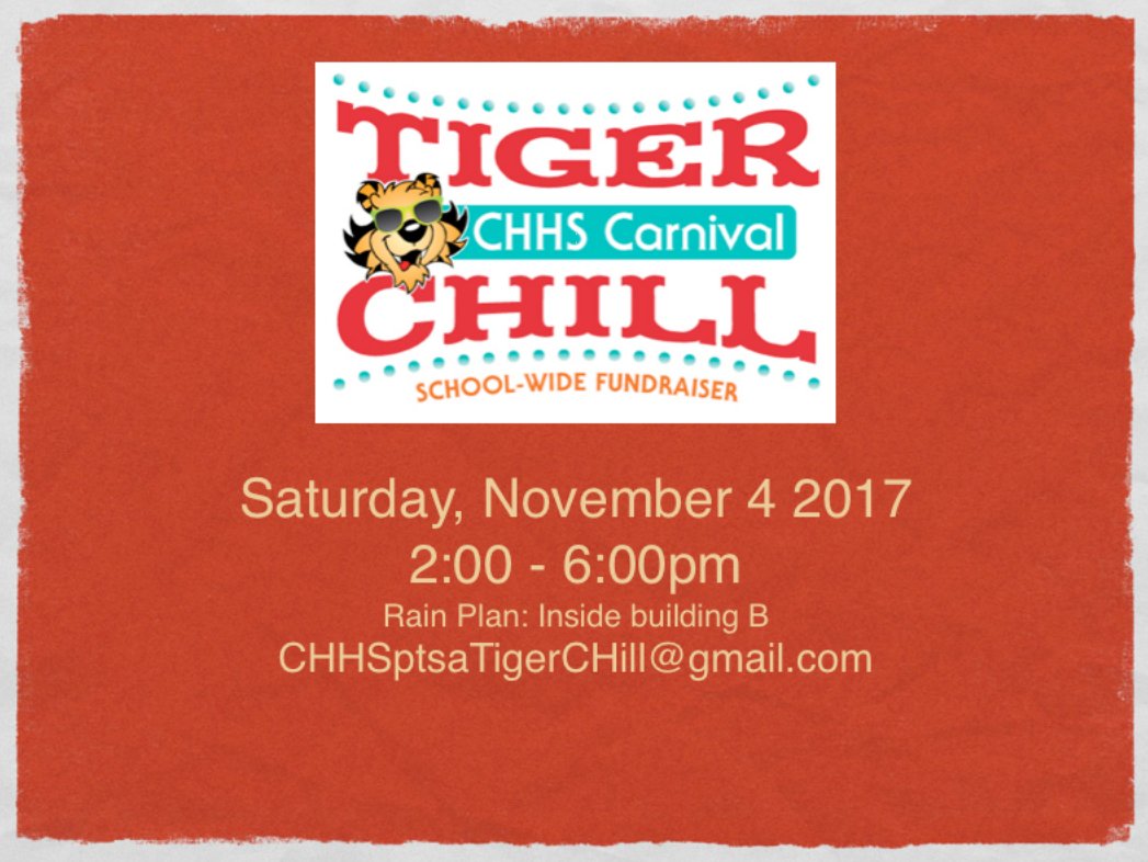 SKJAJAFund's tweet photo. Get Ready . . . To #GetChill . . . at @Chapel Hill @Chapelhillhigh's Tiger Chill event on Saturday, November 4th! https://t.co/QsH7HfLGUw