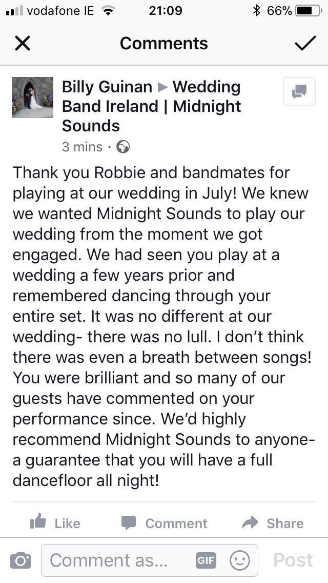 midnight_sounds's tweet photo. Delighted to receive this #review #weddingsIreland @weddingsonline @Mrs2Be @OneFabDay https://t.co/wil1qOLbsn