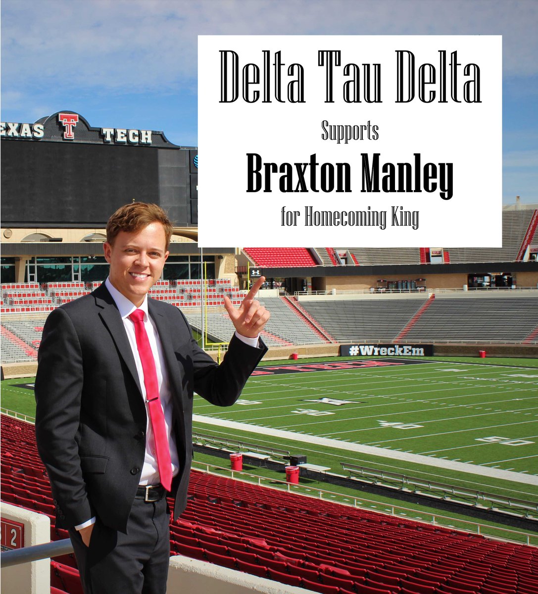 EpsilonDeltaDTD's tweet photo. Delta Tau Delta proudly supports our VP Braxton Manley for Homecoming King. https://t.co/pekfcLqTxG