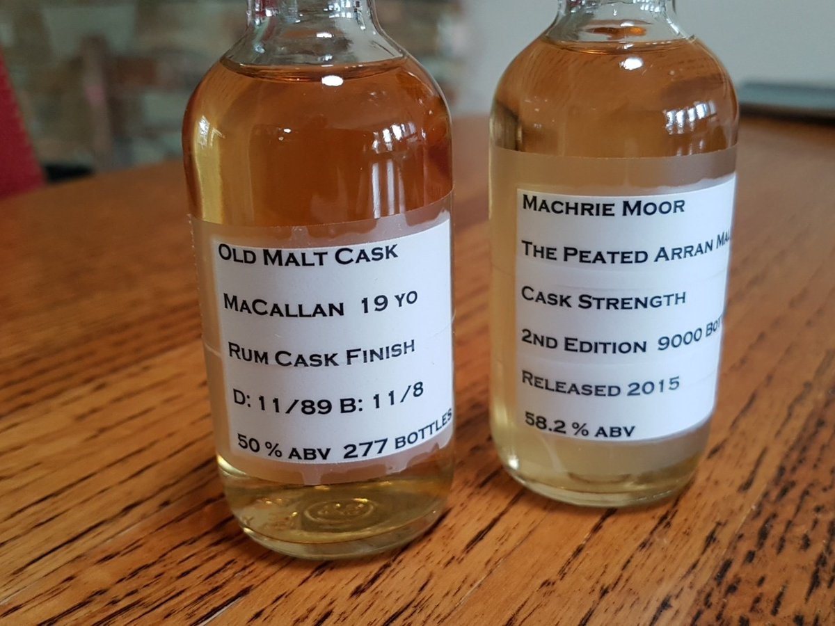 Nice surprise from <a href="/GeordieMoski/">Geordie Moski</a> a pair of drams!  Thank you sir, and to #whiskyfabric for those!