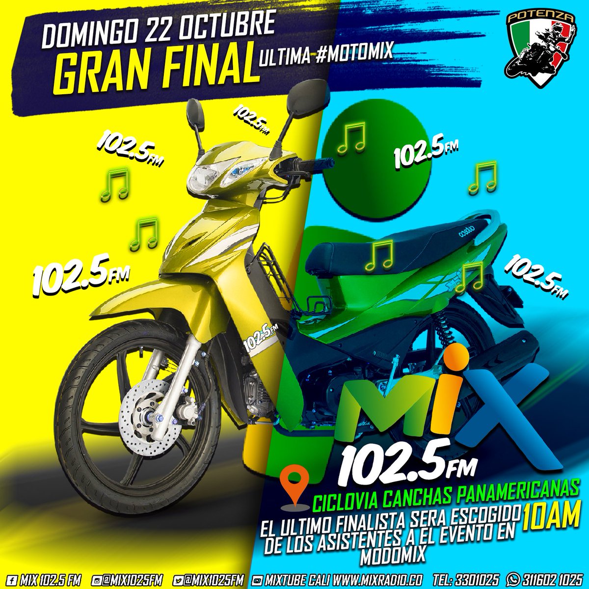 mix1015fmcali's tweet photo. Este domingo conoceremos a el ganador de la #MotoMix y el ultimo cupo para la final sera seleccionado del publico asistente en #ModoMix https://t.co/LEUwgtqssa