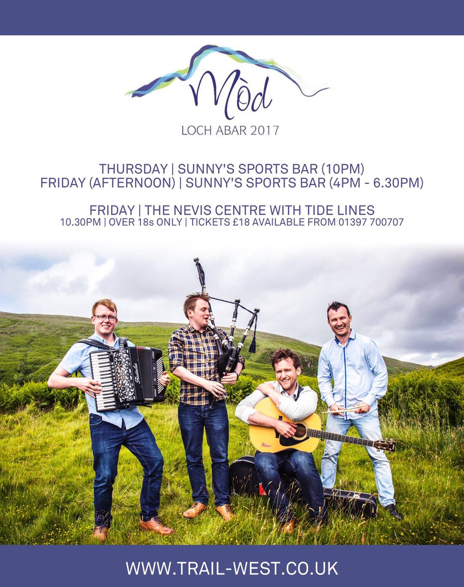 trailwestband's tweet photo. Sunny's Sports Bar tonight from 10pm and tomorrow at 4pm! Then tomorrow night we're in the @_NEVISCENTRE with @wearetidelines! https://t.co/CyW9Ail97l