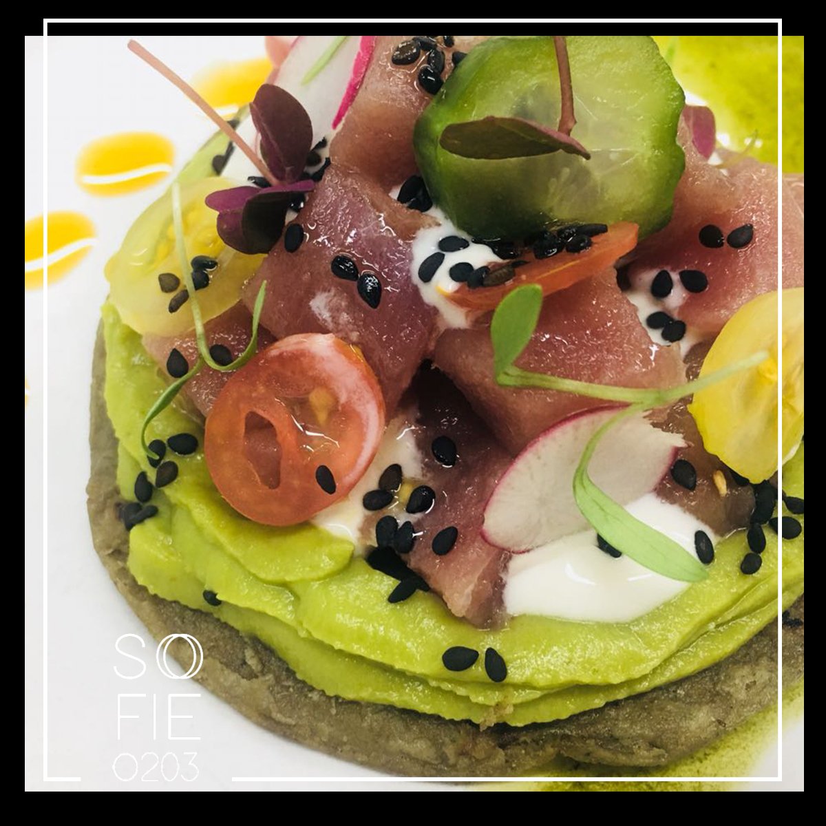RestSofie203's tweet photo. Tostadas de atún con crema de aguacate, aioli de ajo rostizado y ajonjolí tostado.  #cocinasinfronteras #restasofie #romanorte #orizaba203 https://t.co/qzIckUhOrB