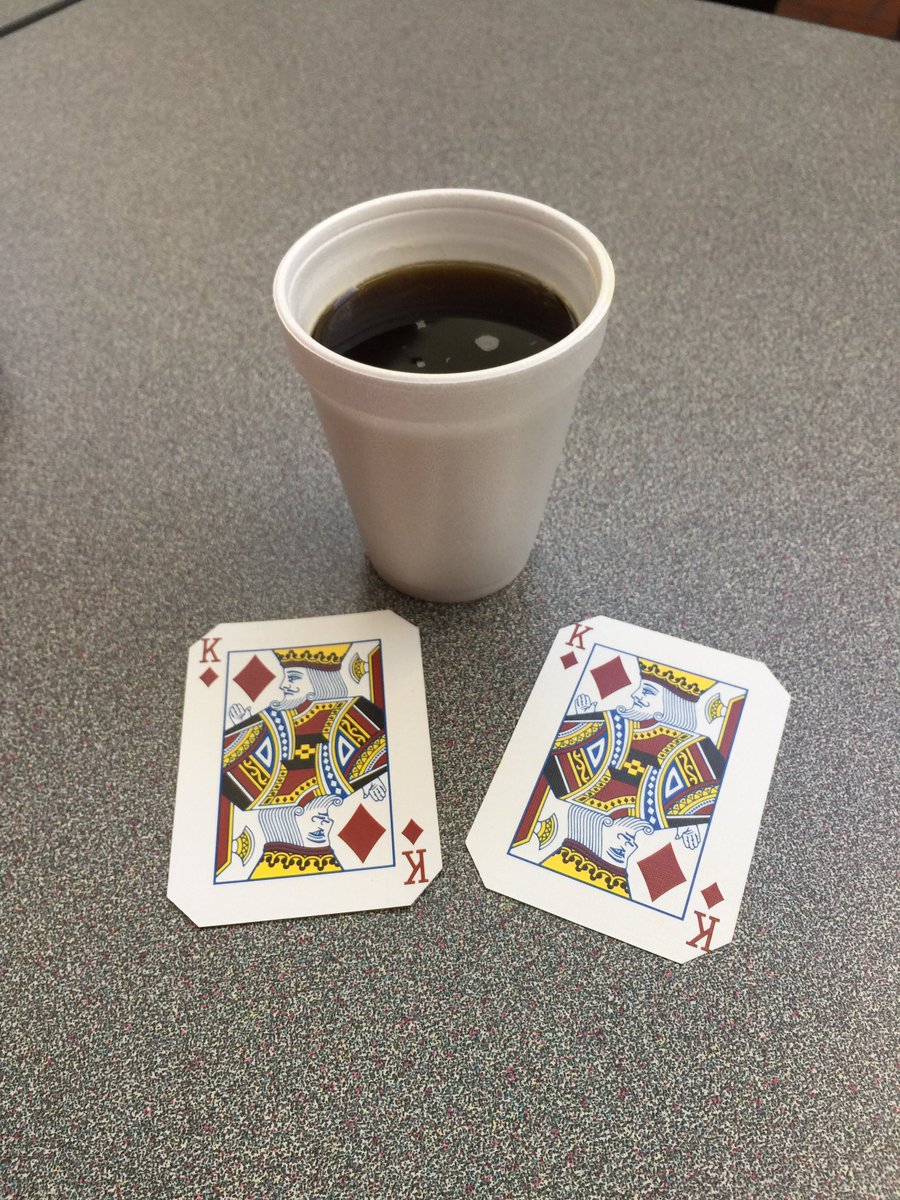 A. Grassi and Clarke - coffee and cards #BHSFacultymeet