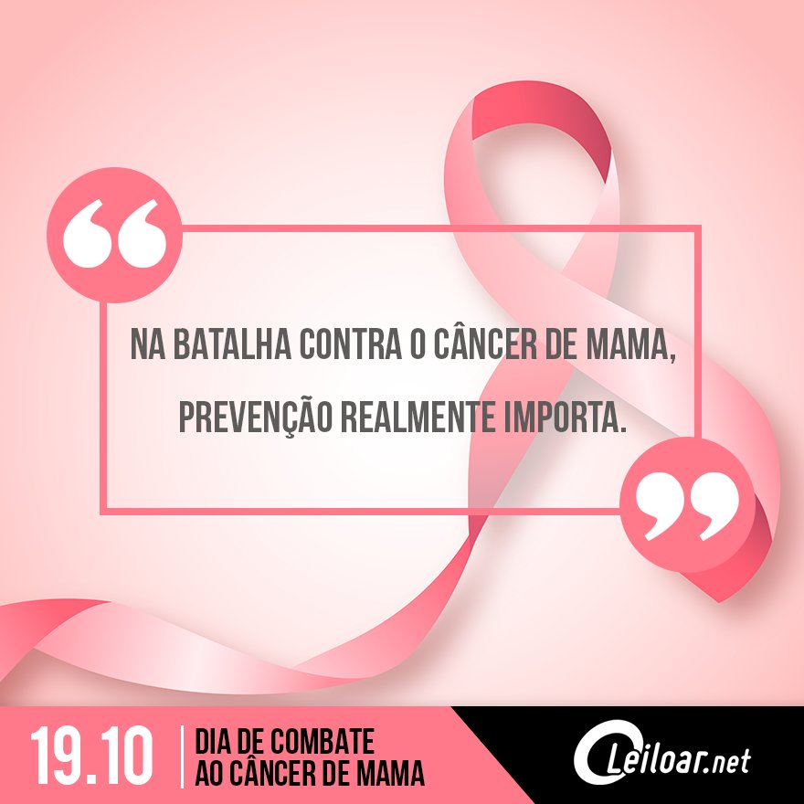 GdaLeiloar's tweet photo. O Outubro Rosa foi importado dos EUA pelo Brasil em 2002. Importe também essa ideia, aposte no autoexame! #OutubroRosa #Leiloar #Prevenção https://t.co/wFi47RsiU4