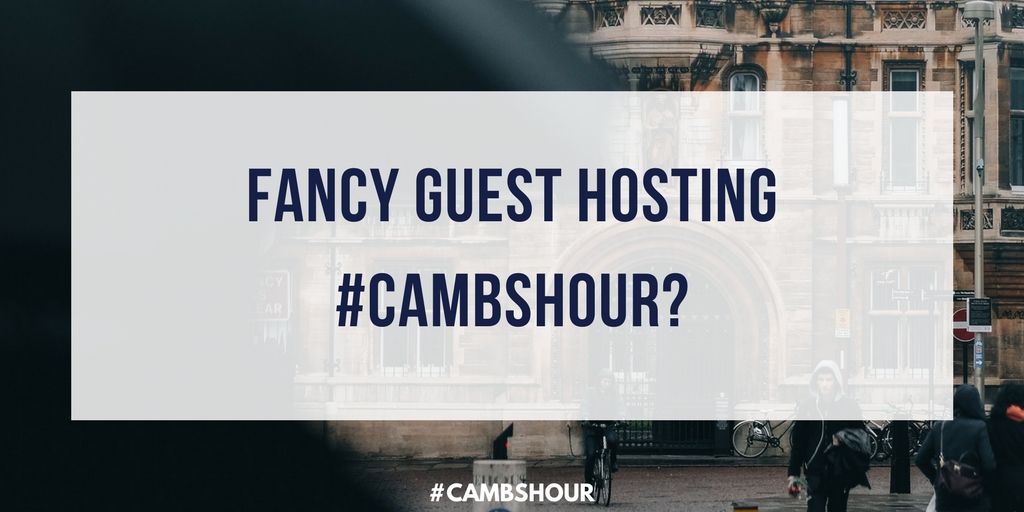 Fancy guest hosting #cambshour?