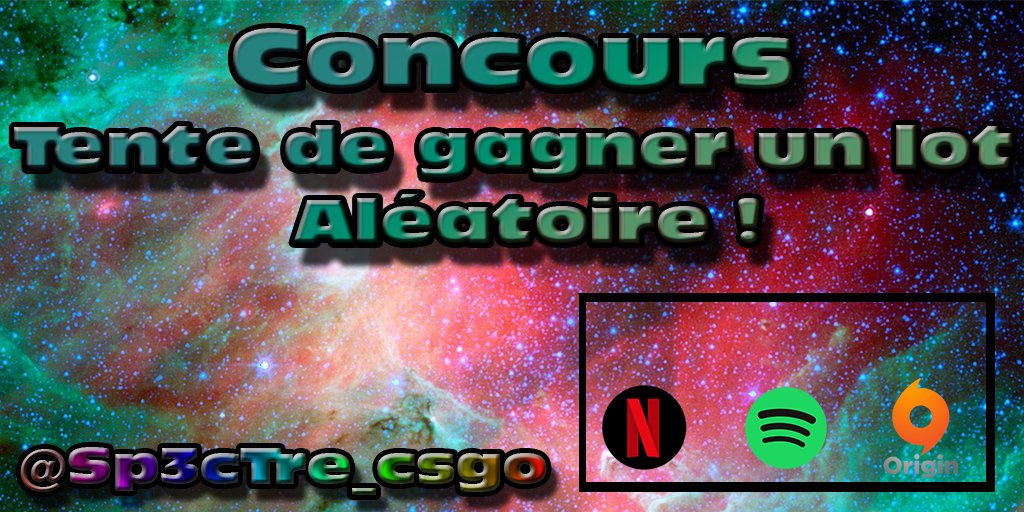 Sp3cTre_CSGO's tweet image. ⚡Concours Flash⚡

Tente de gagner un lot aleatoire 🎁

Pour cela rt + follow :

@Sp3cTre_CSGO 

Tas : 10mins ⚡