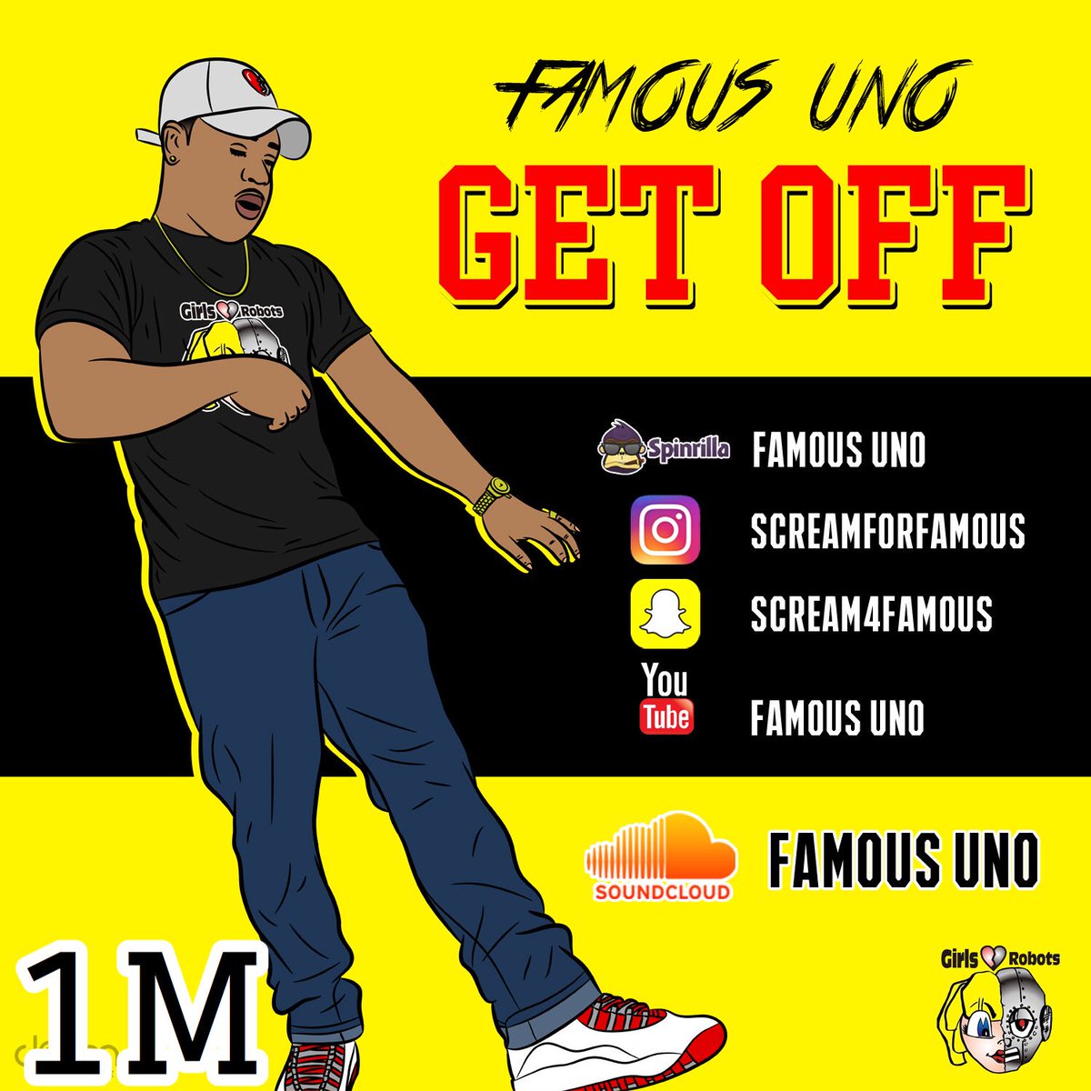 SCREAMforFAMOUS's tweet photo. THANKS TO EVERYONE THAT SUPPORTS ME I HIT 1MILLION VIEWS ON SOUNDCLOUD AND YOUTUBE ๐๐พ #Getoffchallenge https://t.co/D989HBoNMM