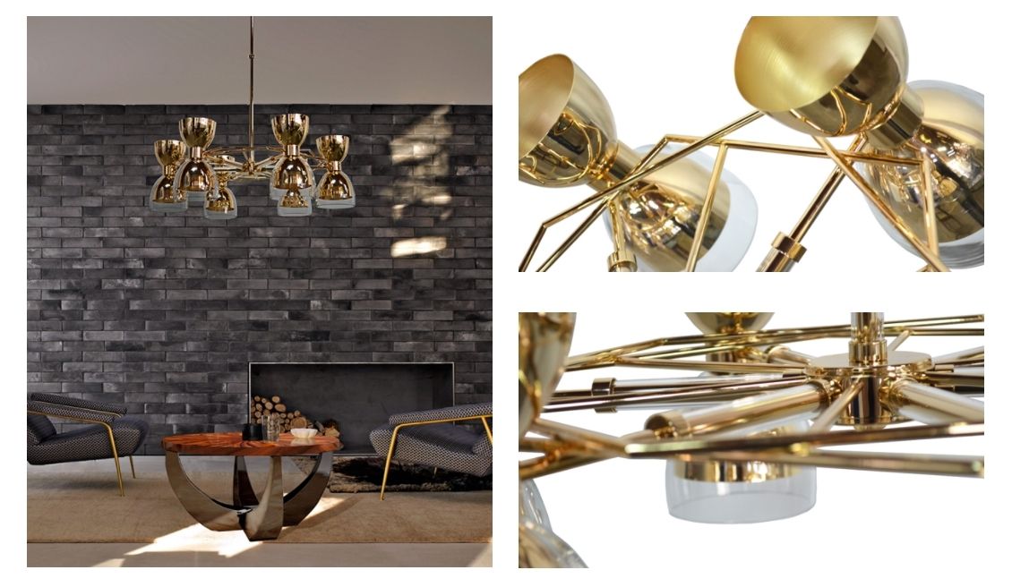 creativemarypt's tweet photo. SoFo suspension lamp with its hexagonal golden structure and six lampshades in blown glass and gold plated brass. 
https://t.co/cYybrAebQI https://t.co/pYMU989kTI