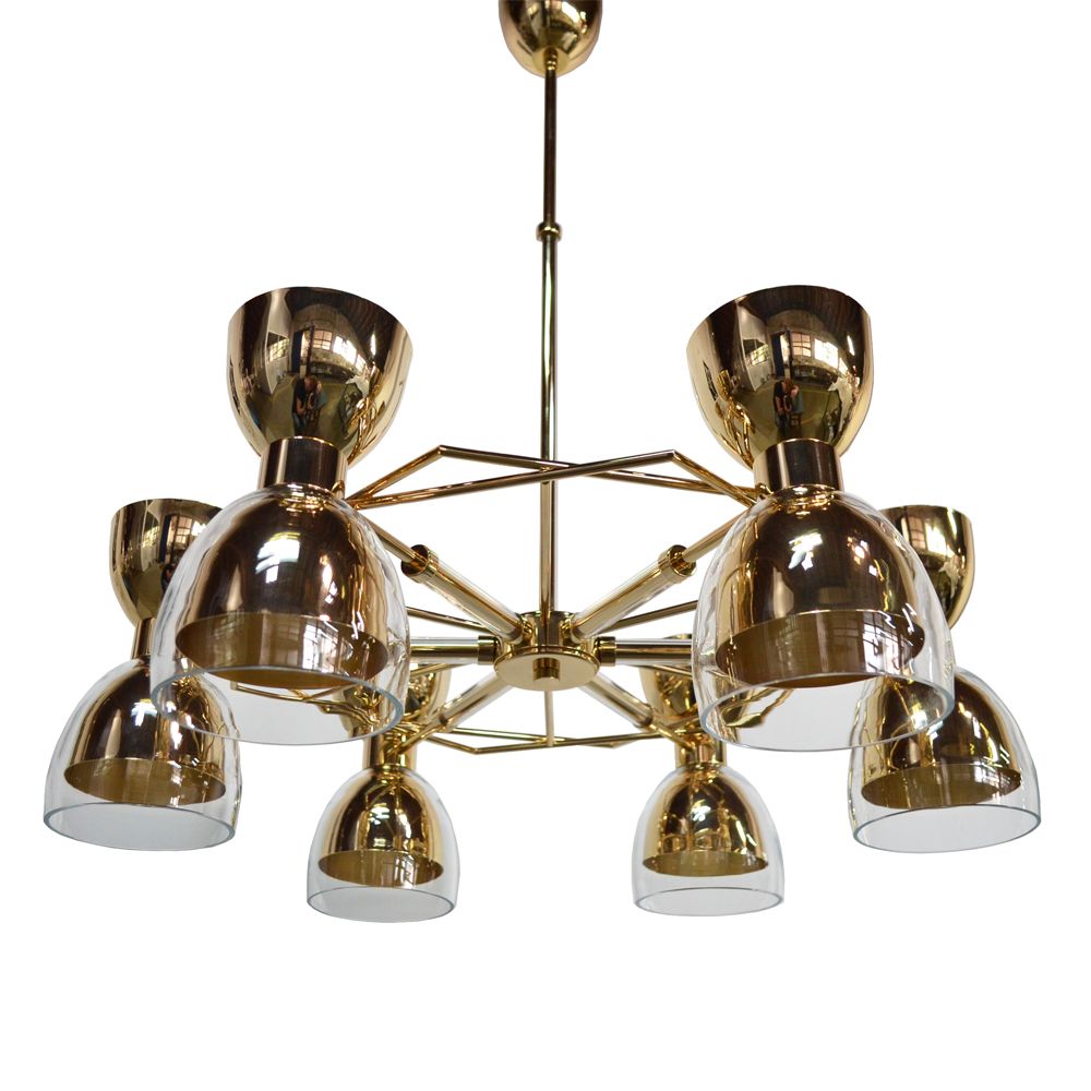 creativemarypt's tweet photo. SoFo suspension lamp with its hexagonal golden structure and six lampshades in blown glass and gold plated brass. 
https://t.co/cYybrAebQI https://t.co/pYMU989kTI