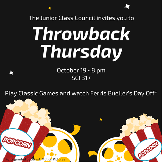 RiderSGA's tweet photo. Like board games? Like movies? Then this is the night for you! Throwback and relax for a few hours and watch Ferris Bueller's Day Off! https://t.co/wmxoEwhSYj
