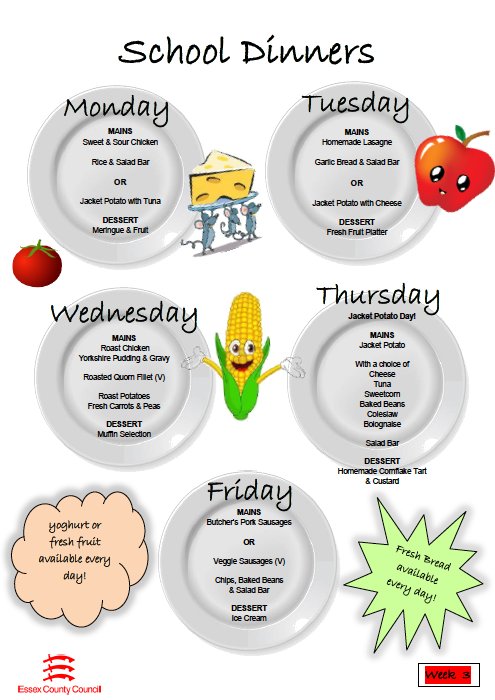 Check out the new Winter Dinner Menu - Week 1, Week 2 and Week 3 #newmenu #yummy