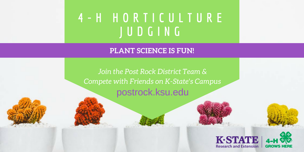 Plant science is fun! Join the Post Rock District judging team &amp; compete with friends on K-State's campus. #4H #KSRE bit.ly/2iojfGg