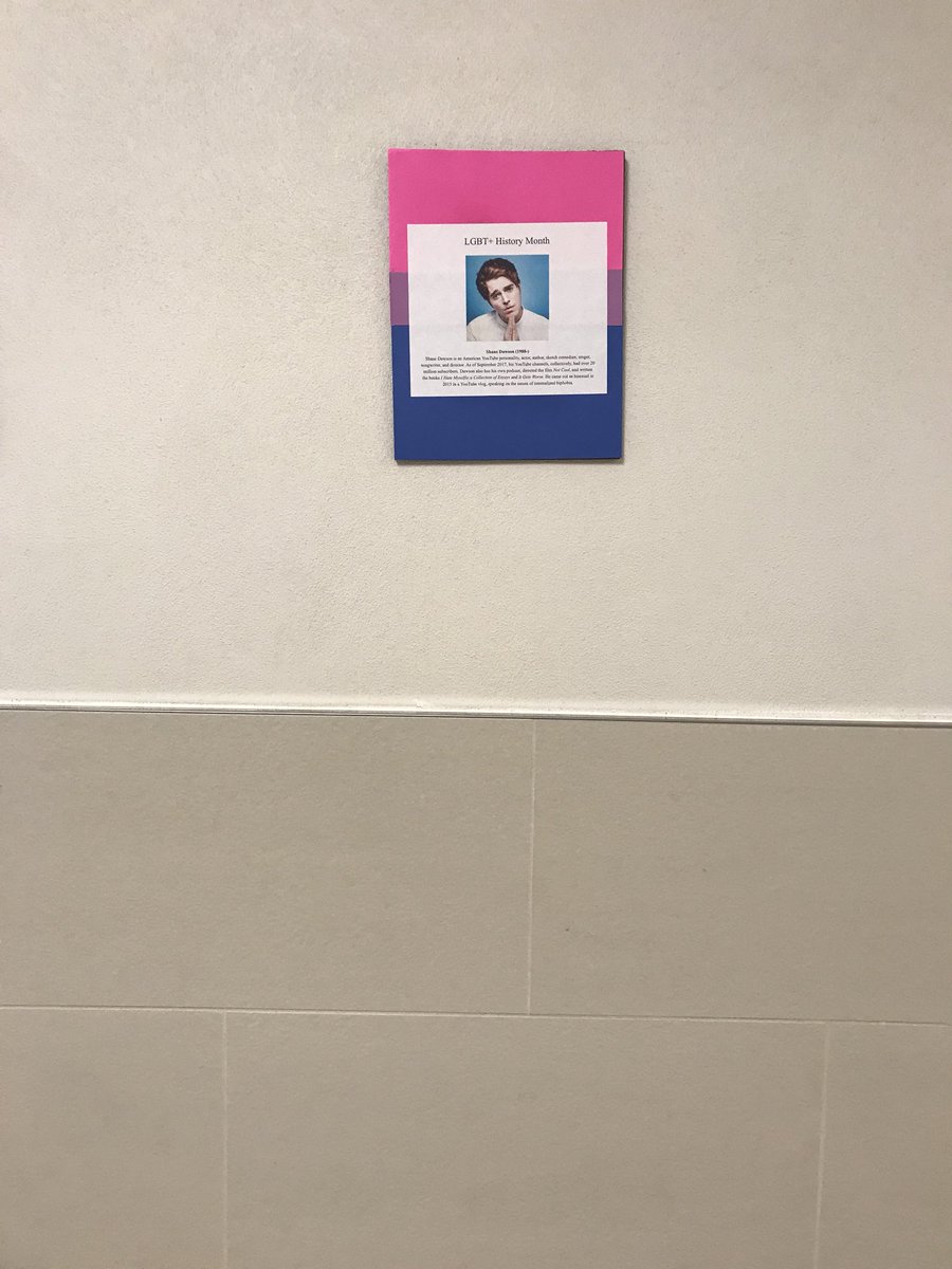 LehrBailey's tweet photo. @shanedawson was posted all around SWIC Belleville campus for lgbt month!!! https://t.co/iRpriRfavk