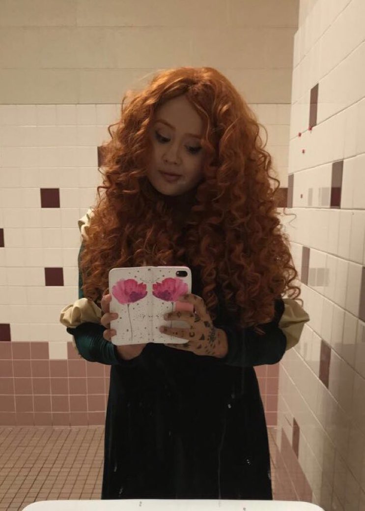 Dora dressed up has Merida from Brave! Happy Character Day! ✨ #SFAHOCO17 #HOCO17_Genesis