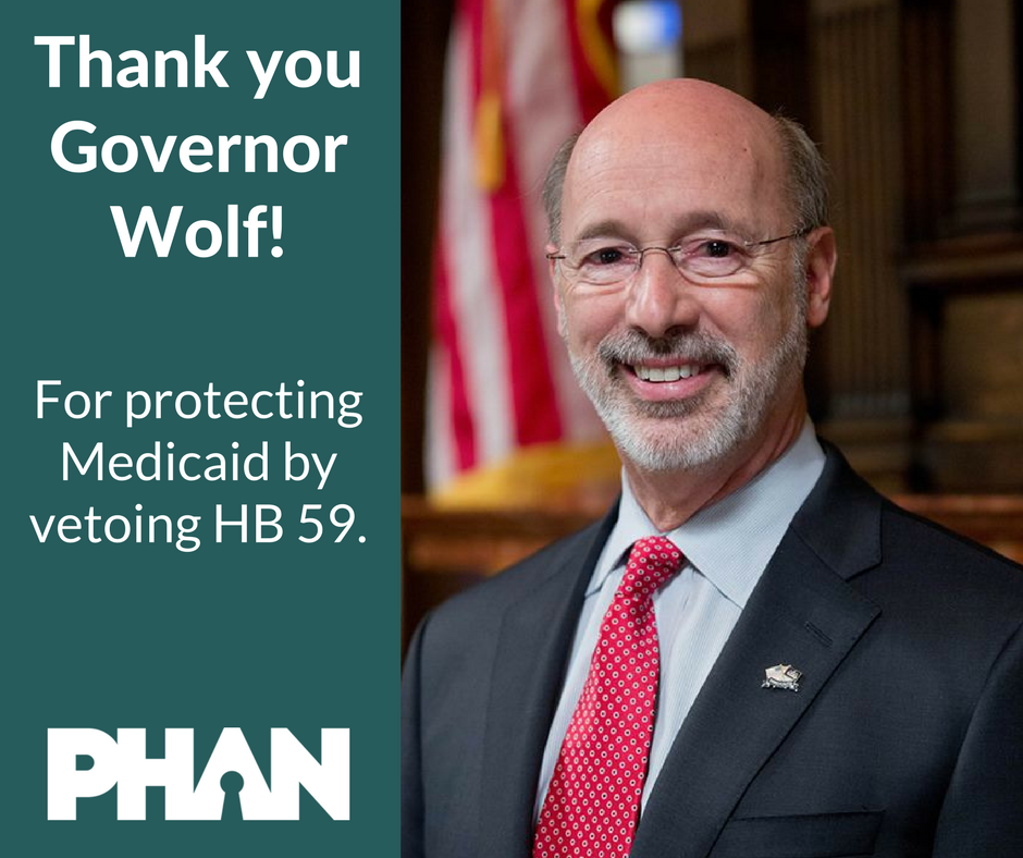 pahealthaccess's tweet photo. Thank you @GovernorTomWolf for protecting Medicaid & vetoing #HB59! https://t.co/P5Un4DJ6df