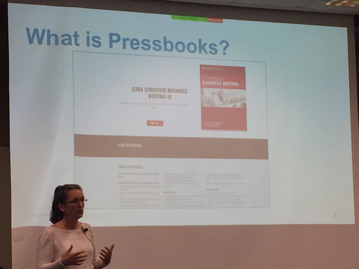mcdonald's tweet photo. The awesome Michelle Kelmer talking @pressbooks at #statewide17 @iulibraries @InsideUITS https://t.co/p0dNQld6UR