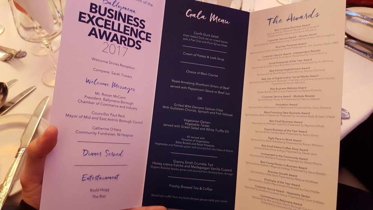 Rob_MMNI's tweet photo. Fun night at the Ballymena Business awards with the team #BBEA2017 https://t.co/bXnnmWnrdW