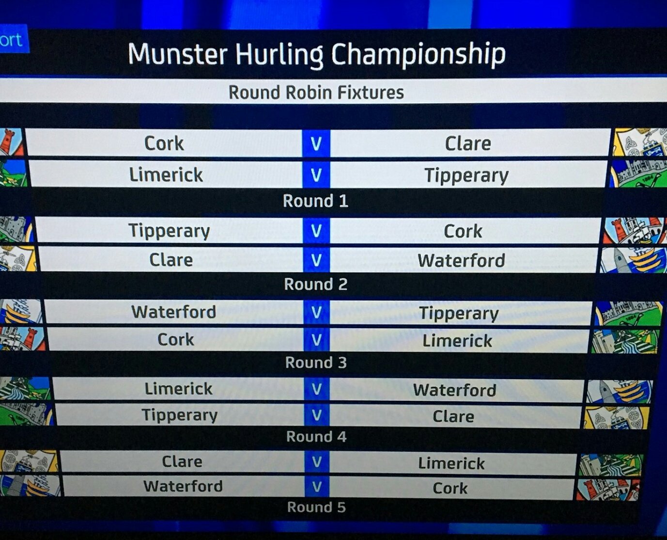 Munster hurling cheap championship fixtures