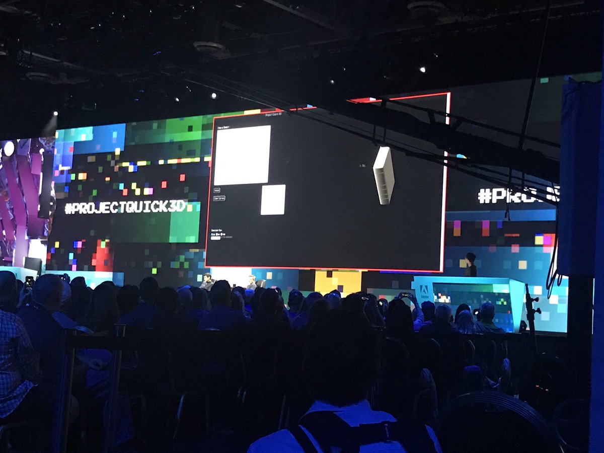ANSinsights's tweet photo. #ProjectQuick3D takes a quick sketch and recognizes what you are making and finds a matching 3D model to use. #AdobeMAX https://t.co/hfRr1hVbjX