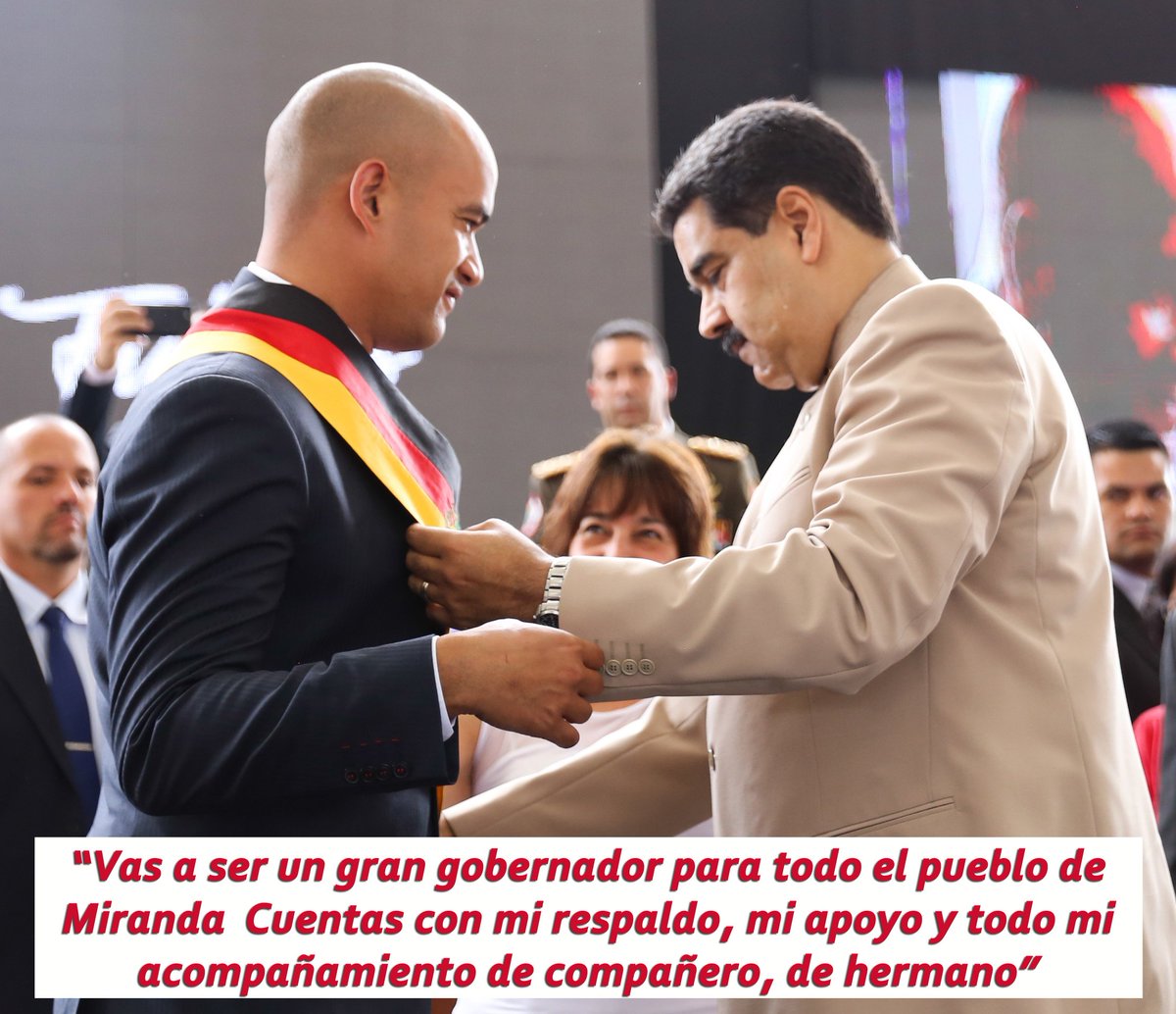 tmaniglia's tweet photo. Palabras del PRESIDENTE @NicolasMaduro al GOBERNADOR @HectoRodriguez sencillas y cargadas de FE. 
Diría un poeta, "Eso me basta para seguir" https://t.co/s5d88onfVn