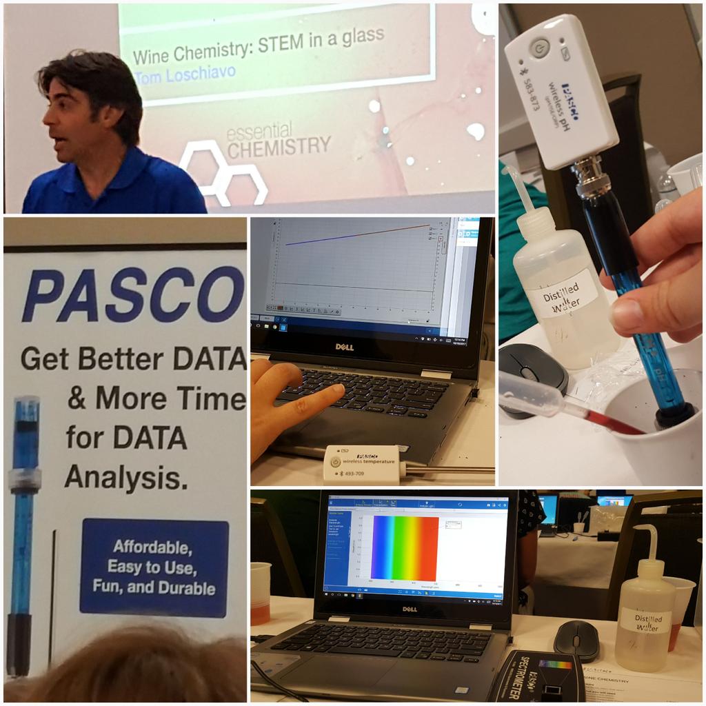 AMsky43's tweet photo. #FAST2017 starting off strong w/ @pascoscientific sensors - the things we do for education, right @sleuthacademy 😉🍷 https://t.co/74p1WljLW0