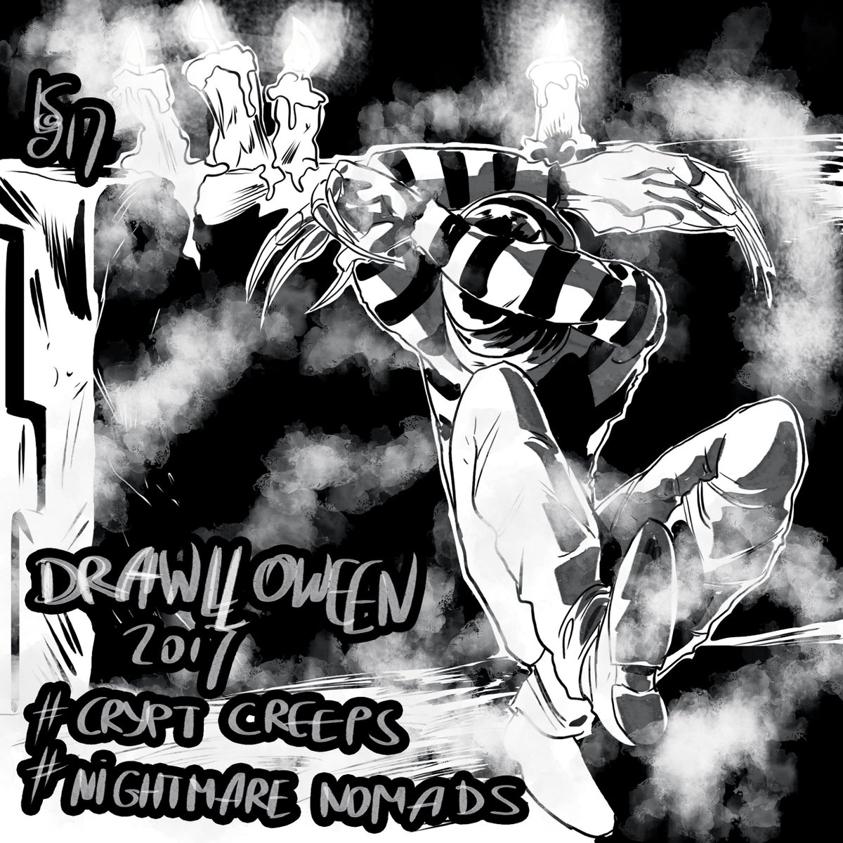 Ateralba's tweet photo. @drawlloween #drawlloween2017 #cryptcreeps #nightmarenomads
#legiosart #ххудожества #inktober #digitalart #ink #freddykrueger #blackandwhite https://t.co/Q6Y3uMexK2