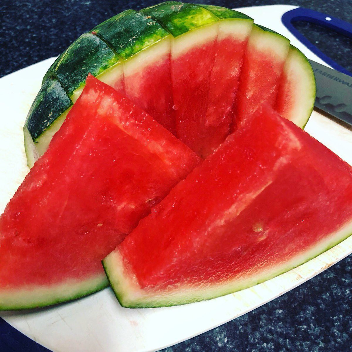 supjoya's tweet photo. Thank you @michiko76 for this #watermelon grown right in town at the @SPFB farm! It’s so sweet, but not as sweet as you! 😘🍉 #fruit #food https://t.co/M6FM0ASHYU
