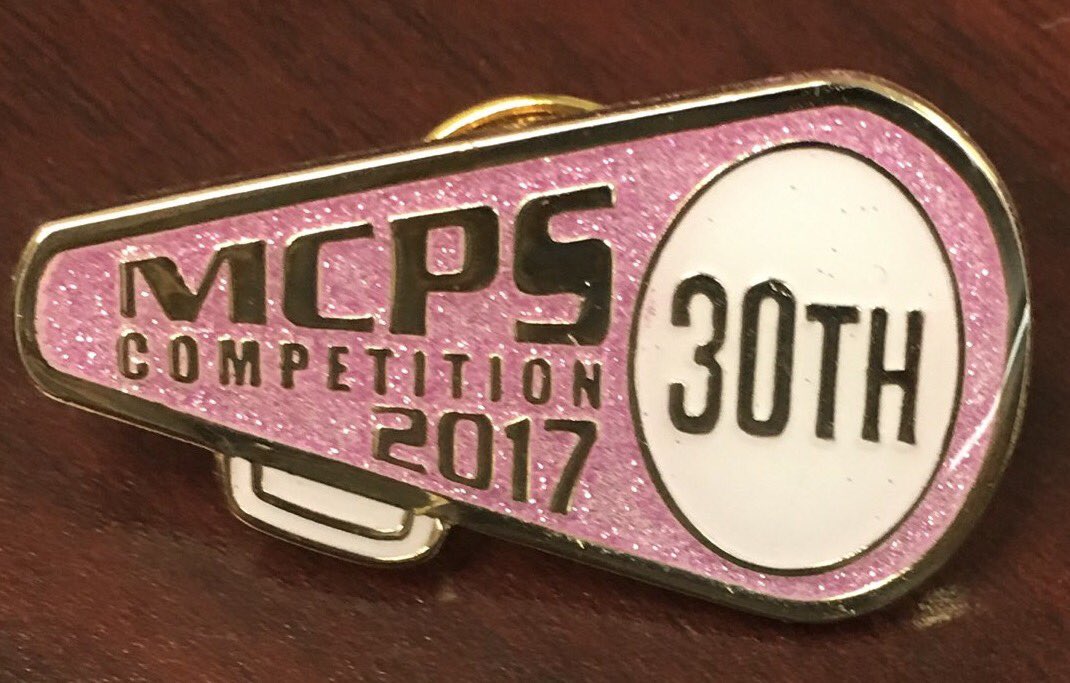 MCPSAthletics's tweet photo. 30th Annual MCPS Cheer Competition pins! Who will be crowned 1st ever team champion?Th 10/26@7 Saturday 10/28 @ 3 & 6:30 @BlairAthletics https://t.co/ZF8cUJu1M5