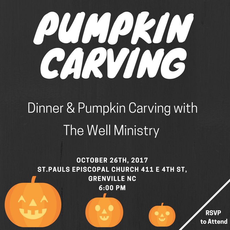 Let’s Carve Pumpkins, Eat and Talk Interfaith October 26th 6pm. Please email RSVP by Friday to attend! #ecu18 #ecu19 #ecu20 #ecu21