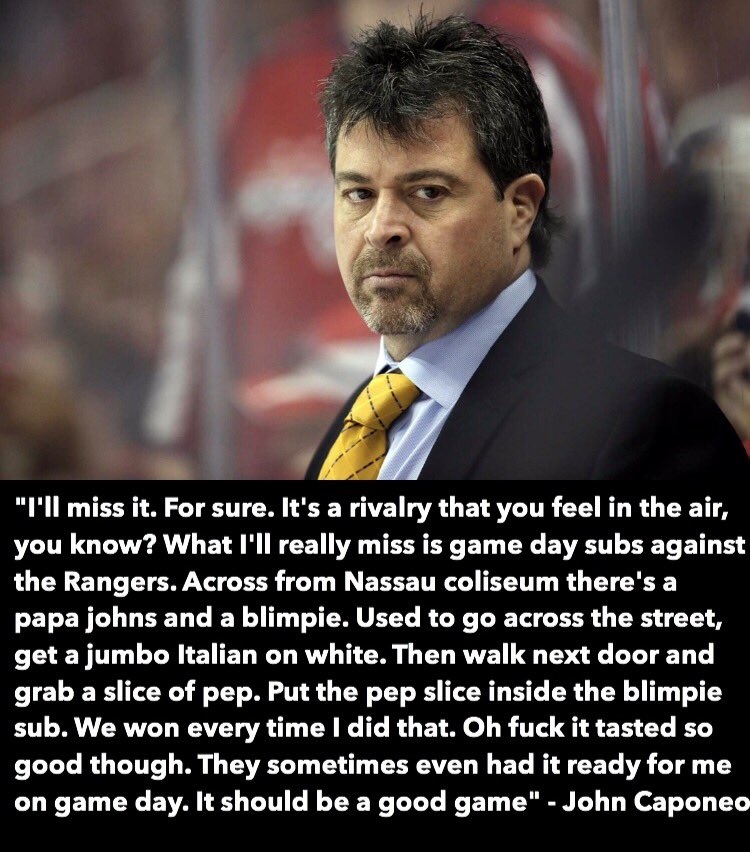 Not sure why Jack Capuano had to say this but I feel for him. Clearly misses coaching the New York rivalry. Heart wrenching stuff here: