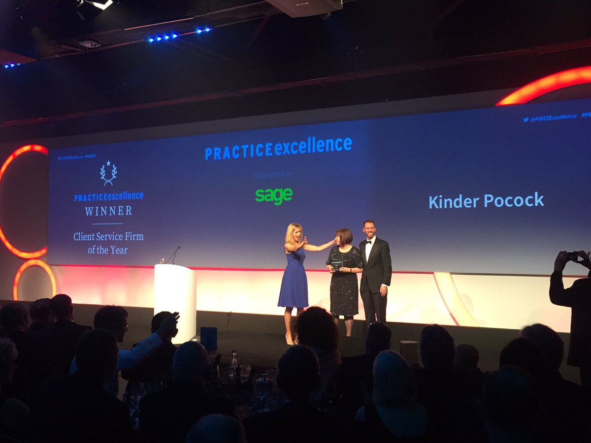 davidctuck's tweet photo. So thrilled for the incredible @KinderPocock on your @AWEBExcellence #pew17 client service firm of the year award. Richly deserved https://t.co/qDo320enk4