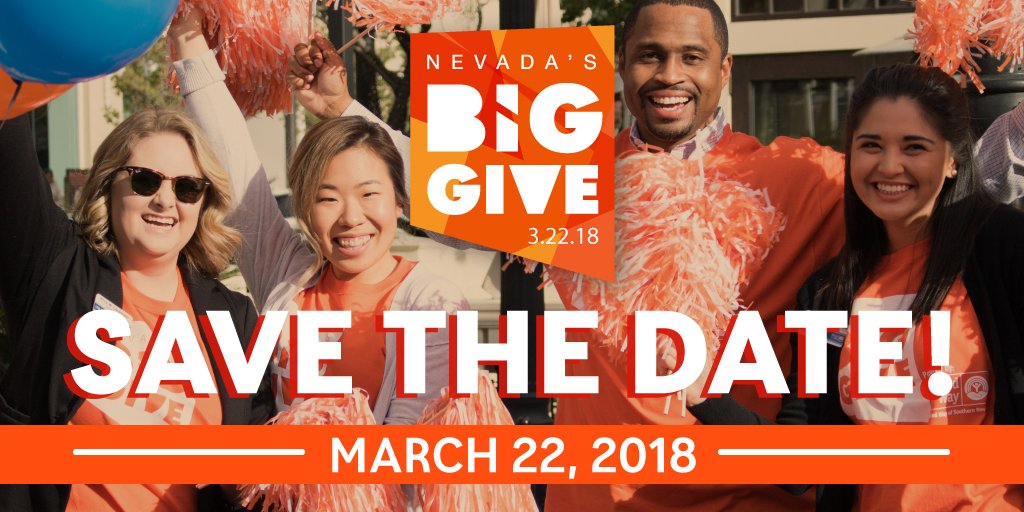 It's official...save the date for Nevada's Big Give on March 22, 2018! Visit nvbiggive.org to register your nonprofit today!