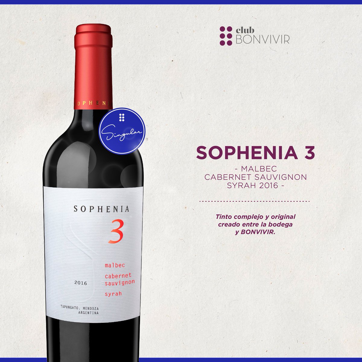 bonvivir's tweet photo. ¡Buena noticia! El #VinoSingular de julio, un tinto complejo y original, lo conseguís solo en #TiendaBONVIVIR: https://t.co/wS7L0cXn1U https://t.co/z5d792F6mf