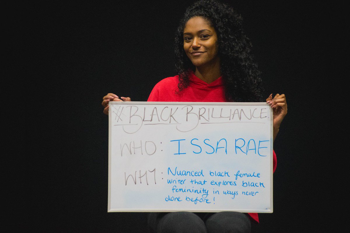 Vice President of  @WomanismUEA  @samaxw is inspired by Issa Rae's unique exploration of Black femininity  #BlackBrilliance  #UEABHM17  #BlackHistoryMonth  