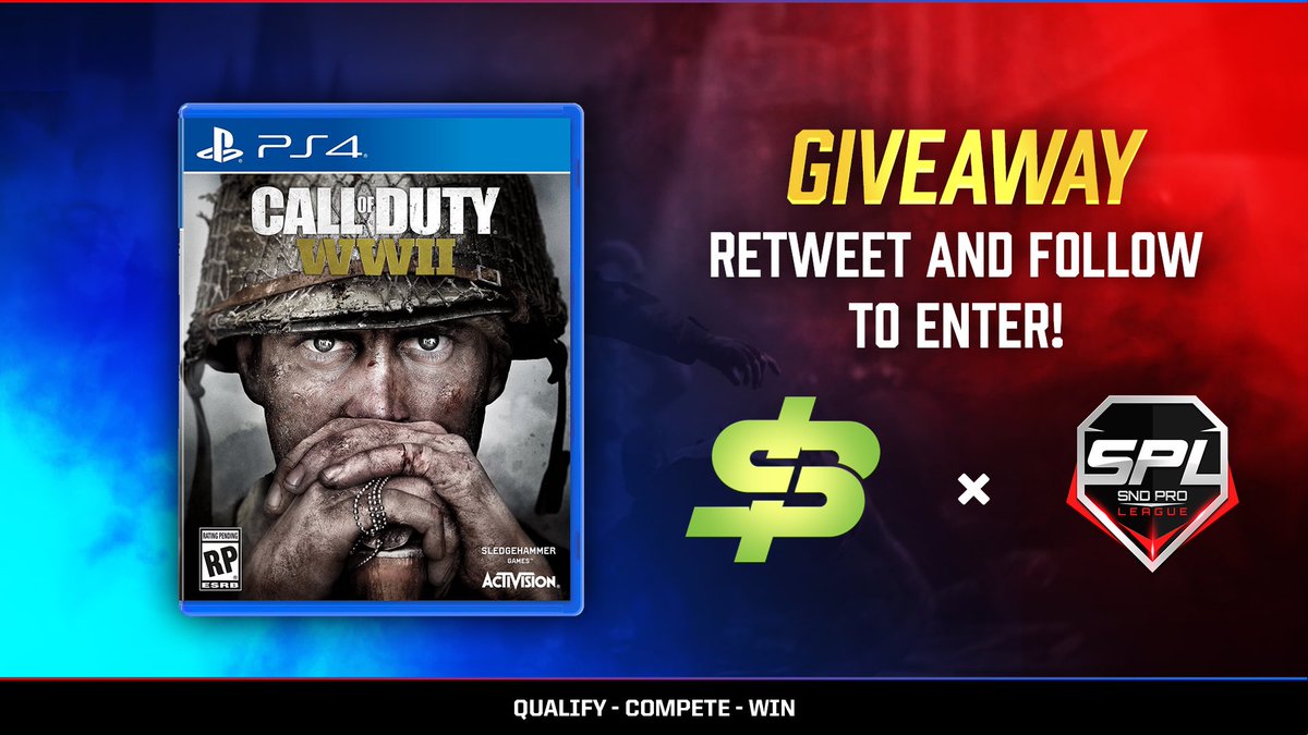 BoZe's tweet photo. CoD: WWII Giveaway! To Enter:

1. RT
2. Follow myself and @SnDProLeague

Ends 10/31! https://t.co/Aa0lp9AqG6
