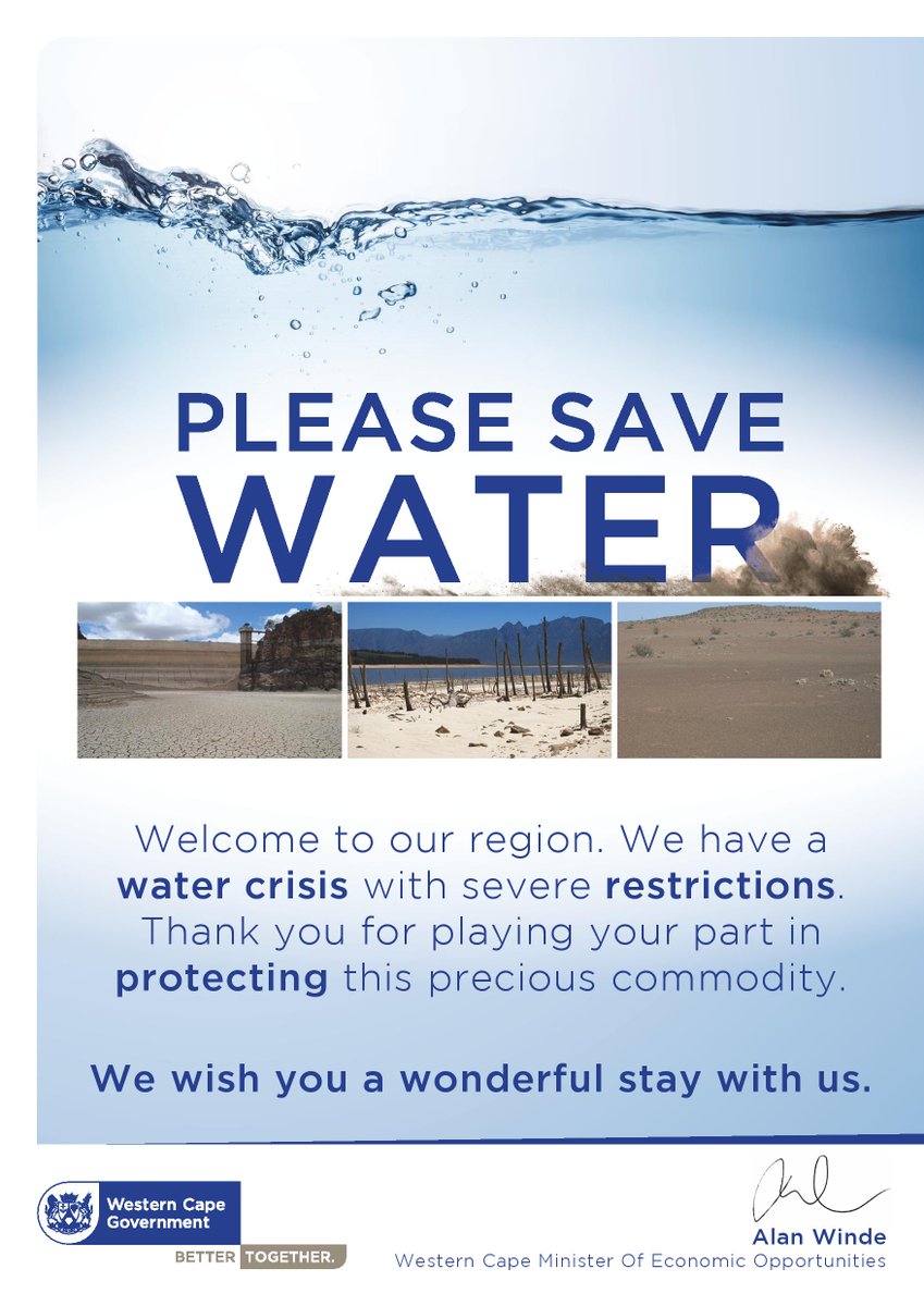 TourismVelddrif's tweet photo. Welcome to our town. Please help us to conserve water. #FridayTopic #everydropcounts #savewater @MariusSoU @MarindaSoU https://t.co/Bn4P2bS4oz