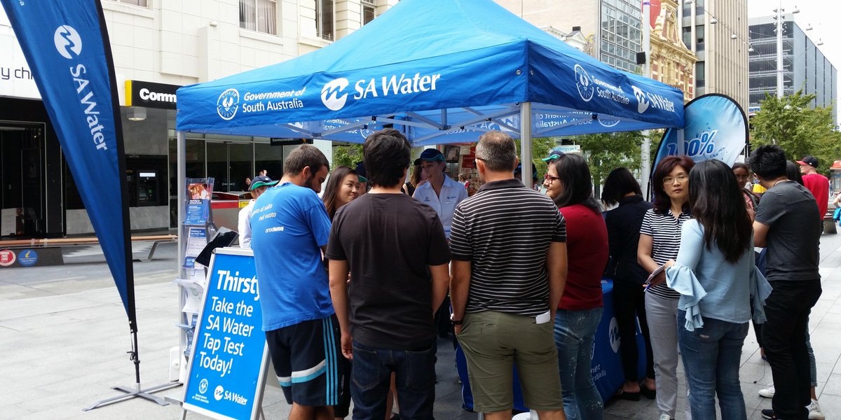 SAWaterCorp's tweet photo. #Adelaide, can you tell the difference between our tap & bottled water? Take our #TapTest in @rundlemall today as part of #NationalWaterWeek https://t.co/zmWVe1t1ps