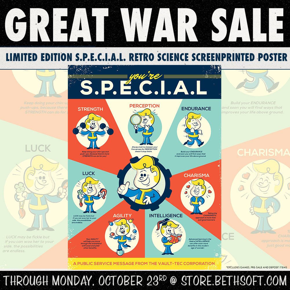 S.P.E.C.I.A.L. Retro Science Screenprinted Poster by artist Dave Perillo available at the #Bethesda Store! #Fallout4 store.bethsoft.com/special-retro-…