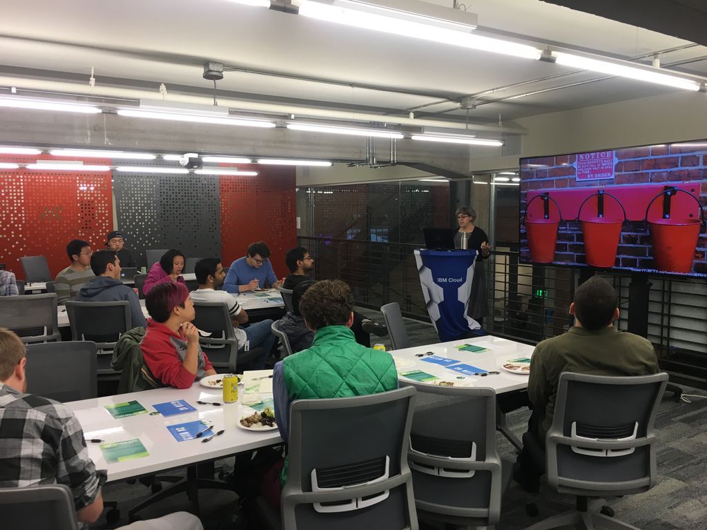 maxkatz's tweet photo. .@emckean is talking about #API #OpenAPI #swagger #strongloop #ibmcodesf lunch-and-learn https://t.co/01HhZSucat