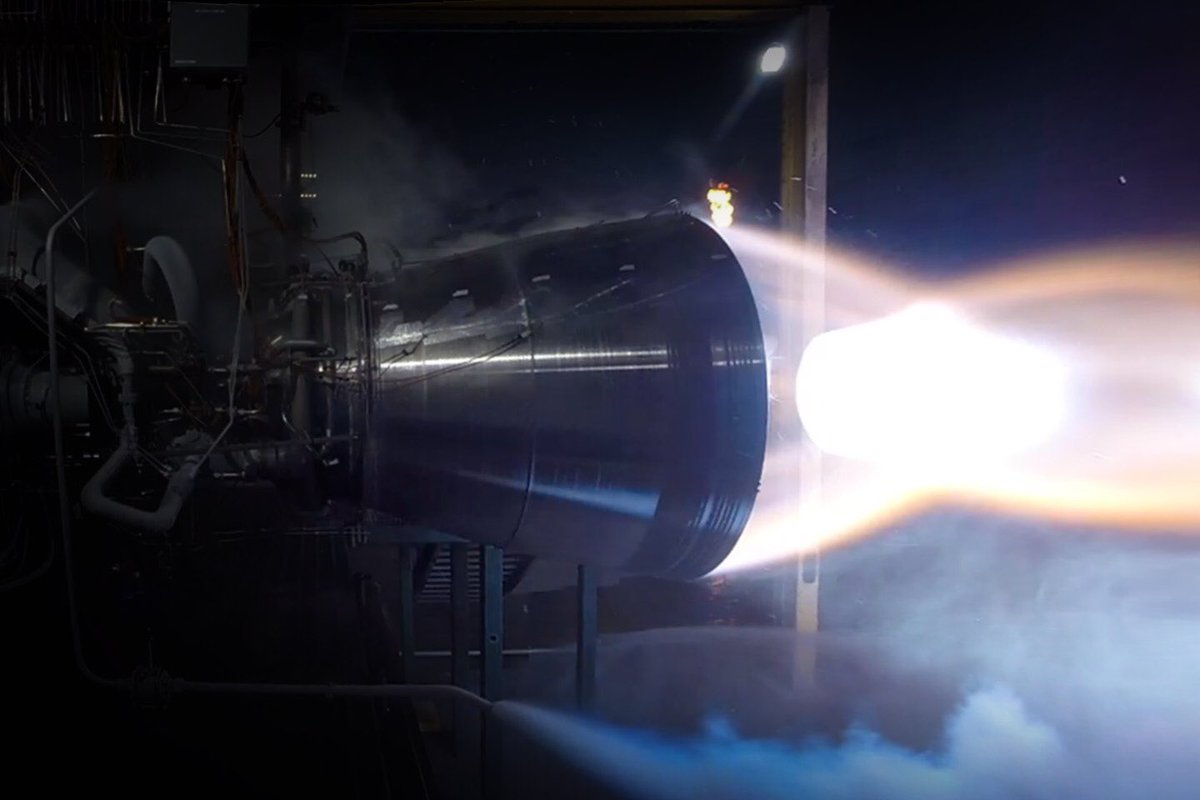Blue Origin just shared some photos of the BE-4 hot fire test.  🔥 🔥