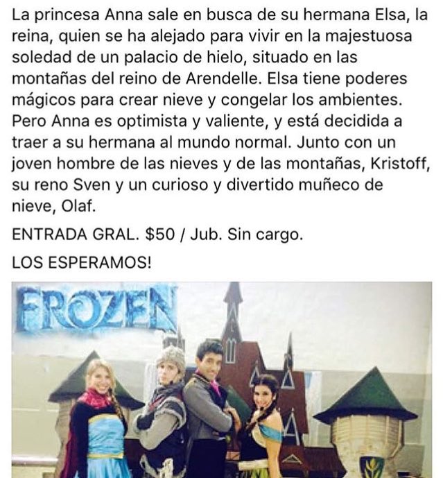 MagicasAvent's tweet photo. Teatro Martinelli San Fernando (Lavalle 3021, Victoria) 18 HS. FROZEN 👇🏼 https://t.co/Pcl15TUcDv