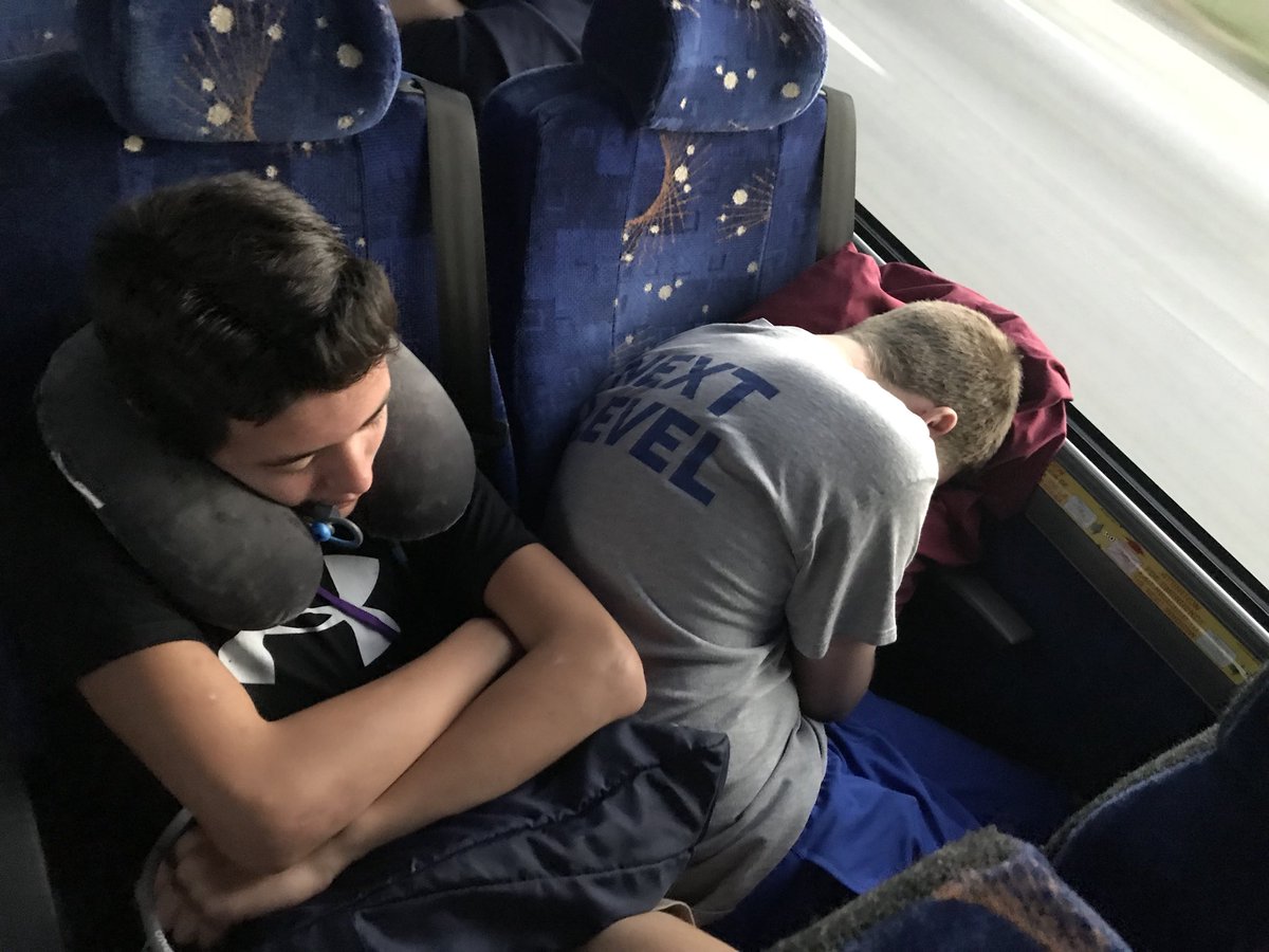 WeaverDC17's tweet photo. Some tired singers on bus 4 https://t.co/6QGGrNFyju