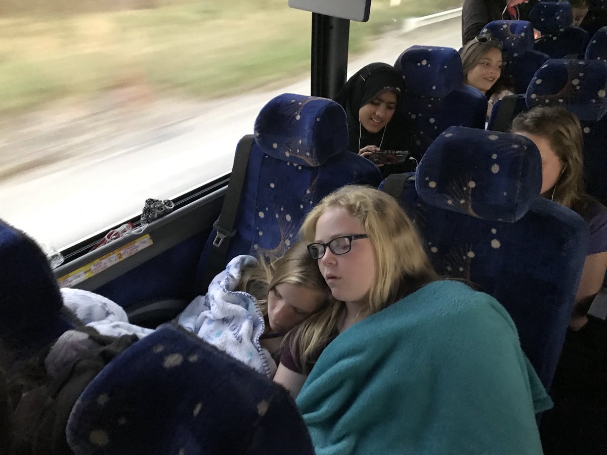 WeaverDC17's tweet photo. Some tired singers on bus 4 https://t.co/6QGGrNFyju